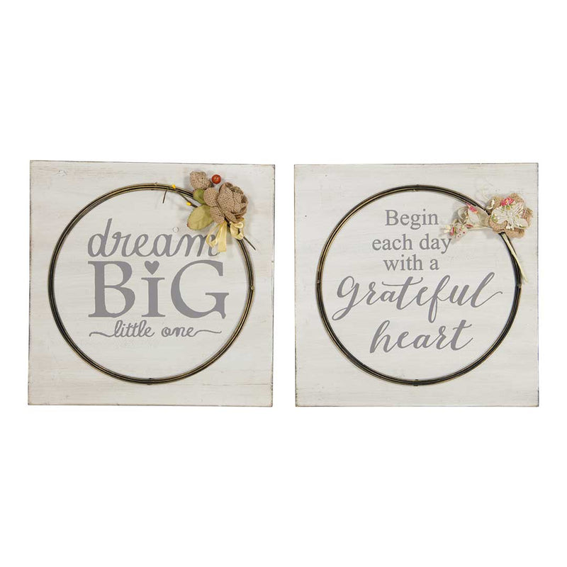 "Begin Each Day ..." With Flower Wall Decor (7555-DM2314-00)