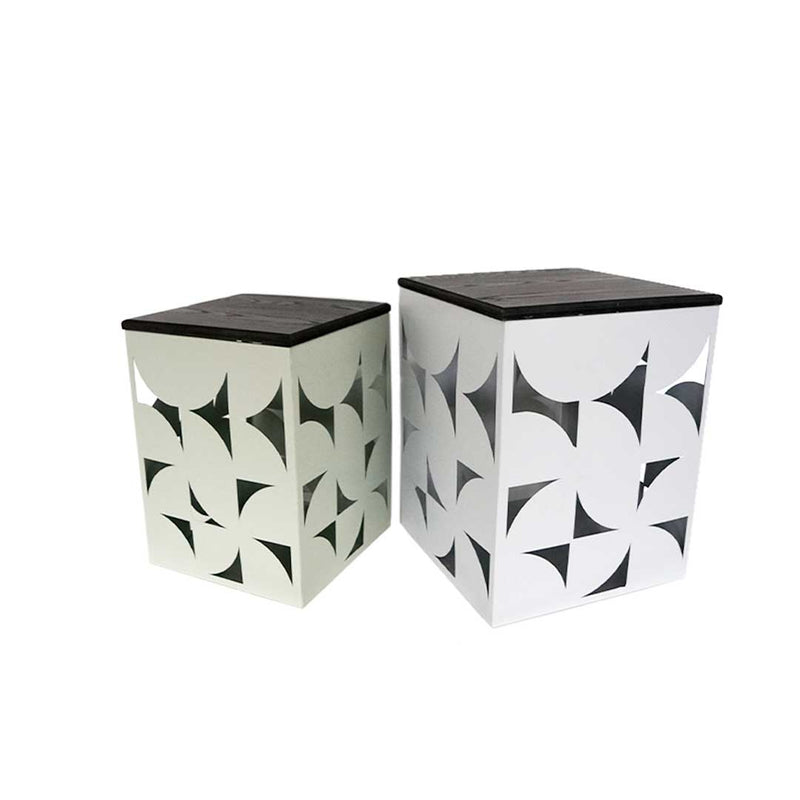 Cassy Cut Out Metal & Wood Tables - Set of 2 (7890-GM3629-BX)