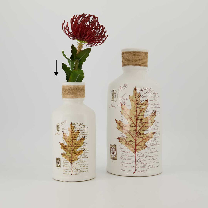 Leaf Pattern Ceramic Vase - Small (2929-EM1522-0S)