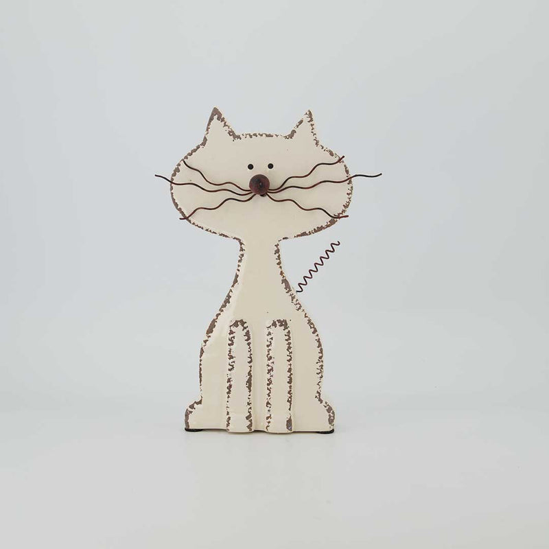 Cream Ceramic Cat - Large (9668-BM3265-0L)