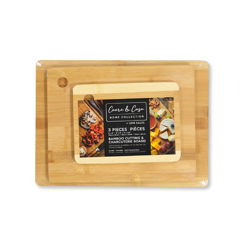 Cuore & Casa OPM - 3pc Bamboo Cutting Board Set (DM21173-1)