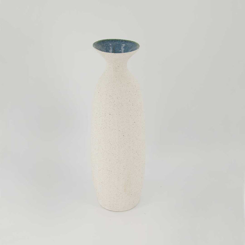 Dugald White Vase W Blue Lips - Large (2123-EM1115-0L)