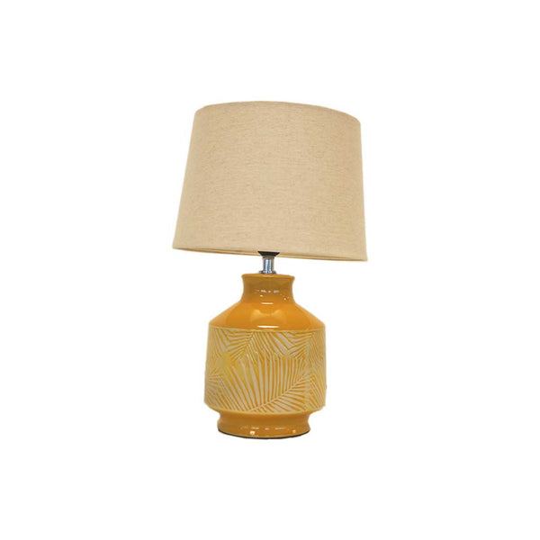 Embossed Palm Leaves Ceramic Table Lamp (1767-EM1876-00)