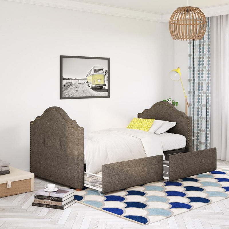 Dorel - Emma Upholstered Twin Daybed With Drawers (4501419N)