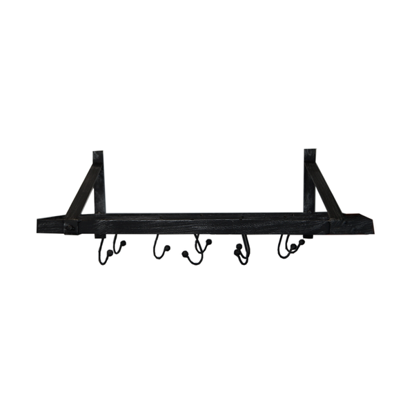 Erica Iron Wall Shelf With 9 Hooks (9642-GM3672-00)