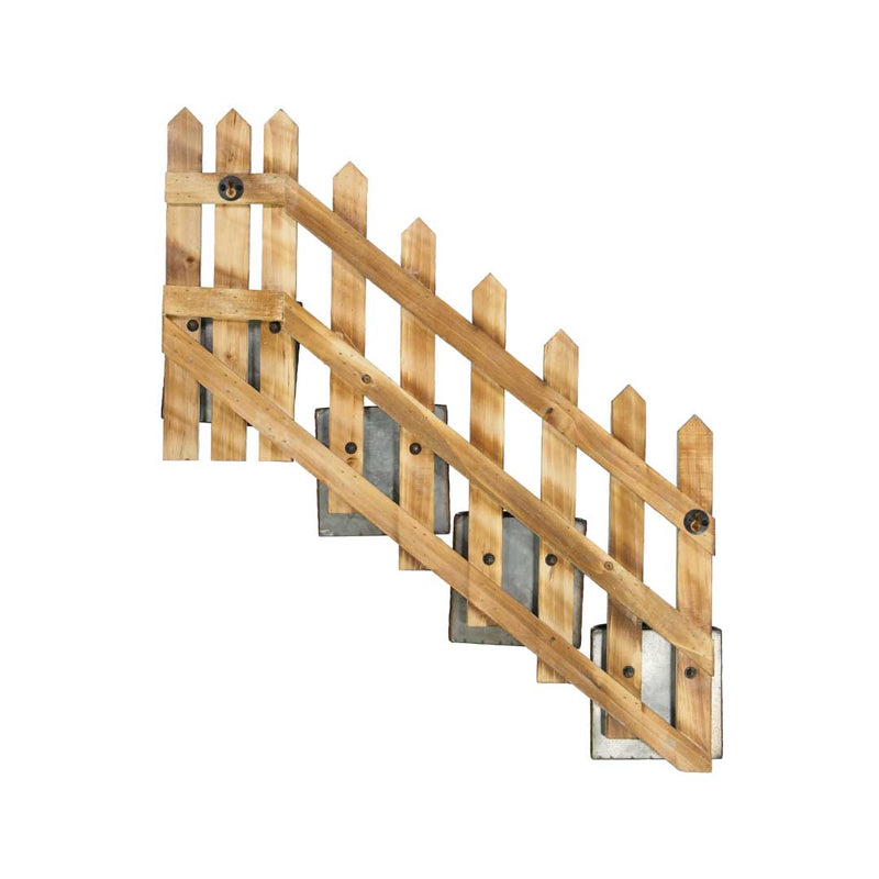 Fence Wall Decor With 4 Planters (7168-DM2004-00)