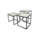 Floral Scroll Metal Nesting Tables - Set of 3 (9277-EM1148-S3)