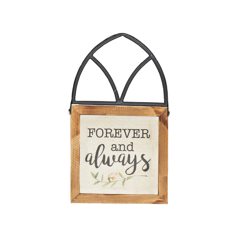 "Forever & Always"Metal & Wooden Wall Decor (7808-GM3807-00)