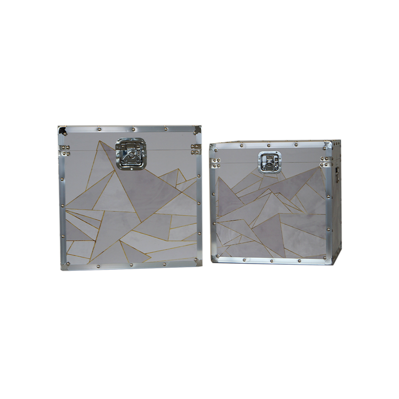 Geometric Pattern Square Trunks - Set of 2 (1134-PI6192-S2)