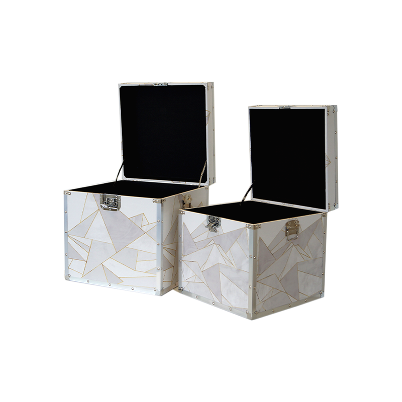 Geometric Pattern Square Trunks - Set of 2 (1134-PI6192-S2)