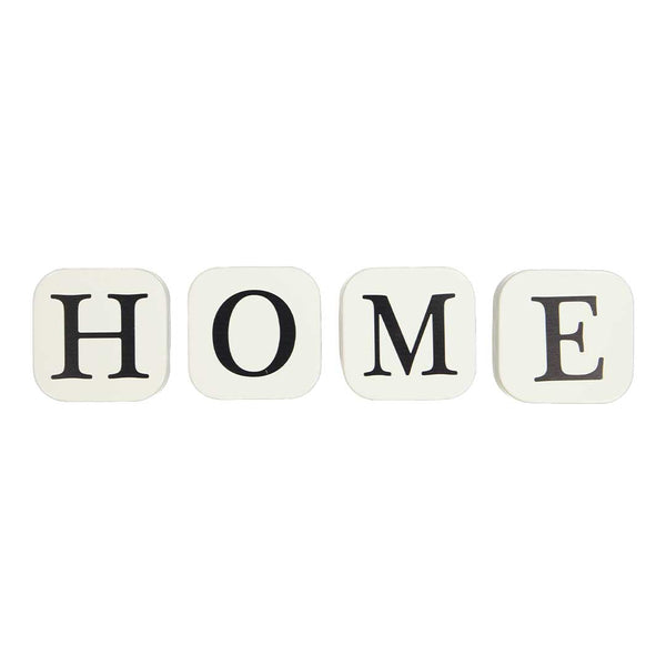 "HOME" Wall Metal Tile Decor - Set of 4 (7808-DM2719-S4)