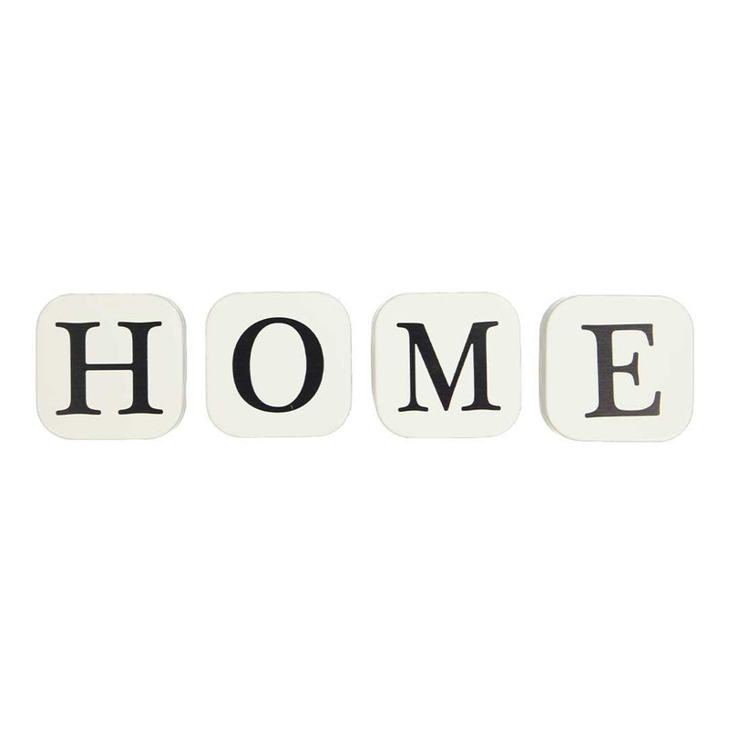 "HOME" Wall Metal Tile Decor - Set of 4 (7808-DM2719-S4)