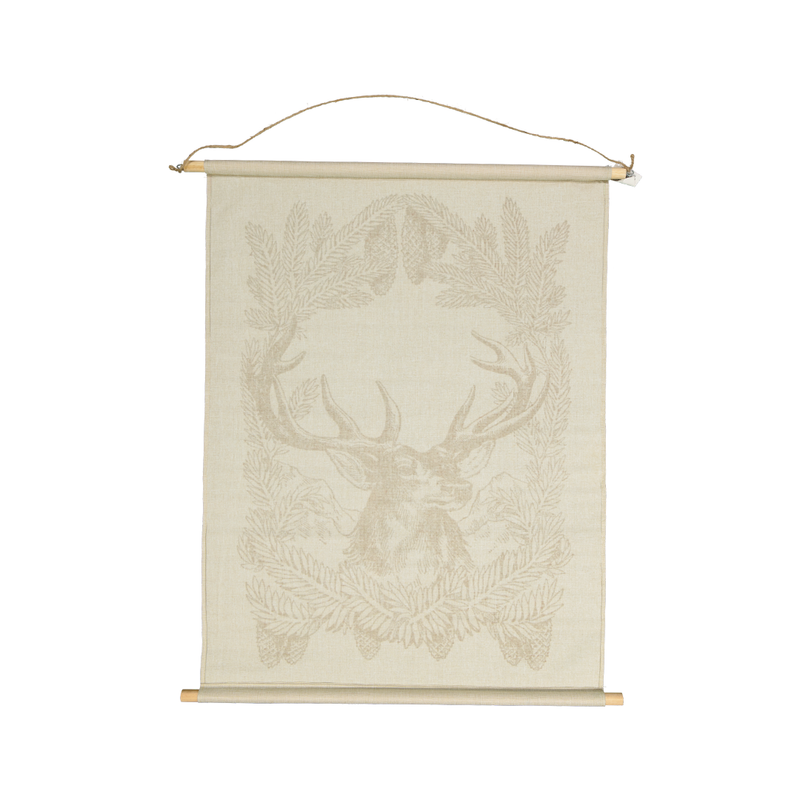 Hanging Reindeer & Leaves Canvas Print (1134-DM6154-00)