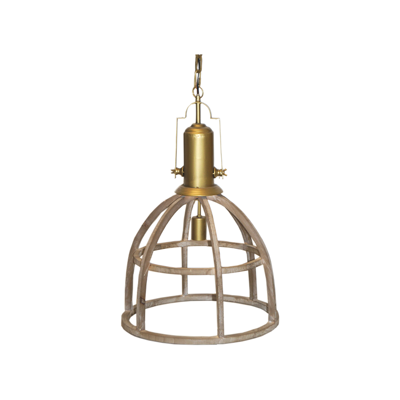 Knox 1-Light Wood Dome Cage Pendant (7366-HM8368-00)