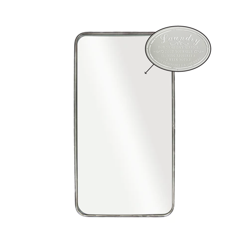 "Laundry" Rectangular Wall Mirror (9044-DM6831-MR)