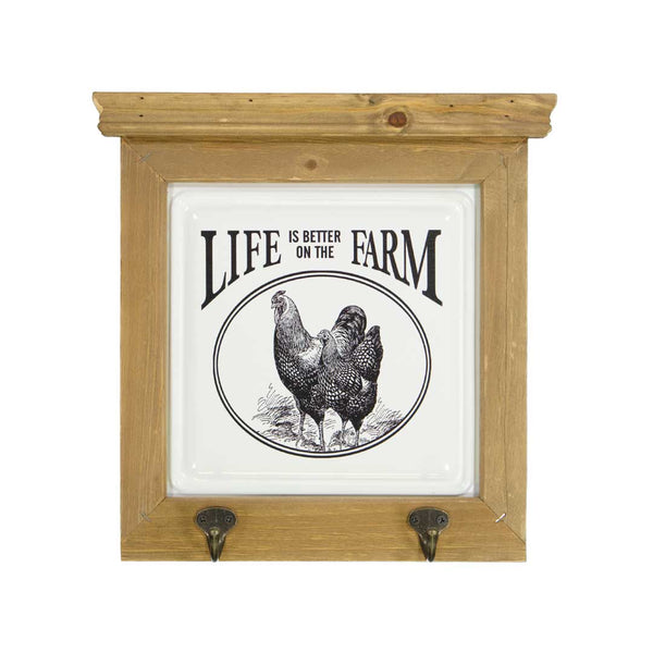 "Life Is Better on the Farm" Wall Decor With Hooks (7399-DM6184-00)