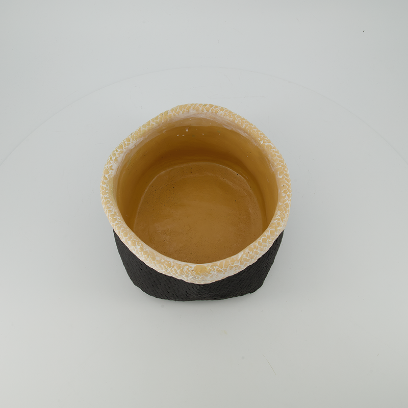 Lockie Cement Basket Pot (1257-EM1851-BK)