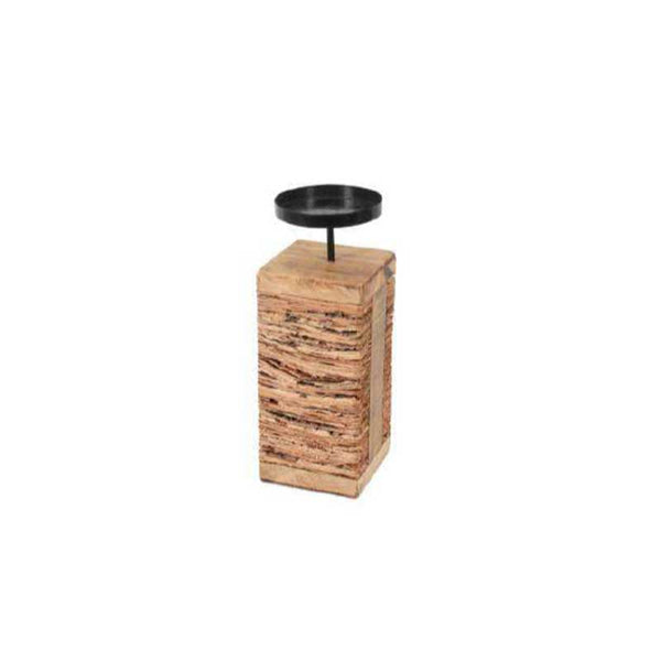 Bark and Wood Candle Holder Small (M177-200281-0S)