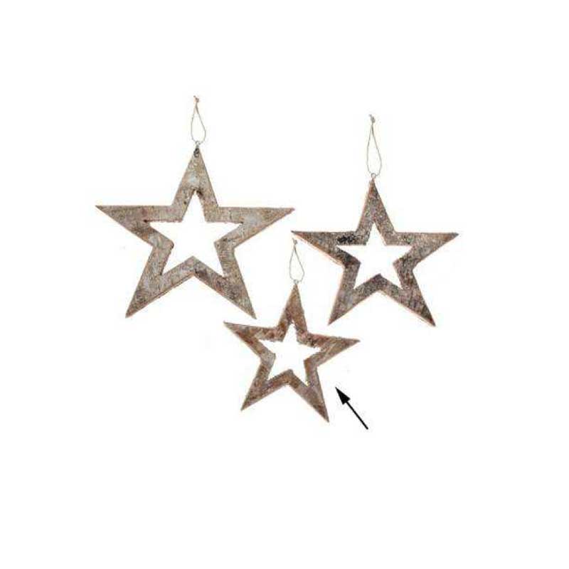 Birch Hanging Star Ornament (M177-400011-00)