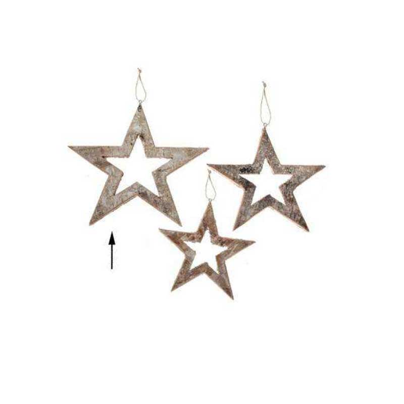 Birch Hanging Star Ornament (M177-400013-00)