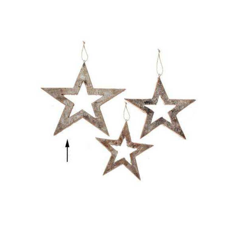 Birch Hanging Star Ornament (M177-400013-00)