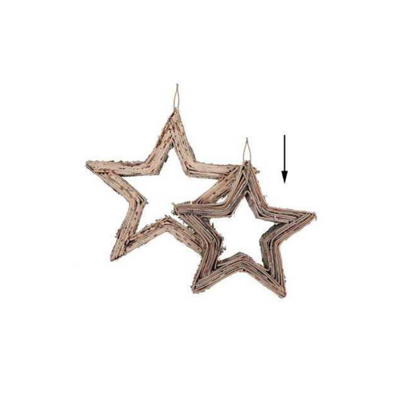 Birch Bark Hanging Star Ornament (M177-400181-00)
