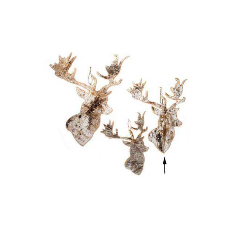 Birch Bark Moose Head Ornament (M177-400442-00)