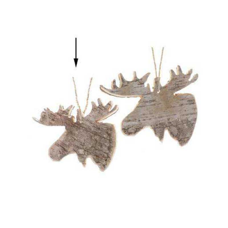 Birch Bark Moose Head Ornament (M177-400461-00)
