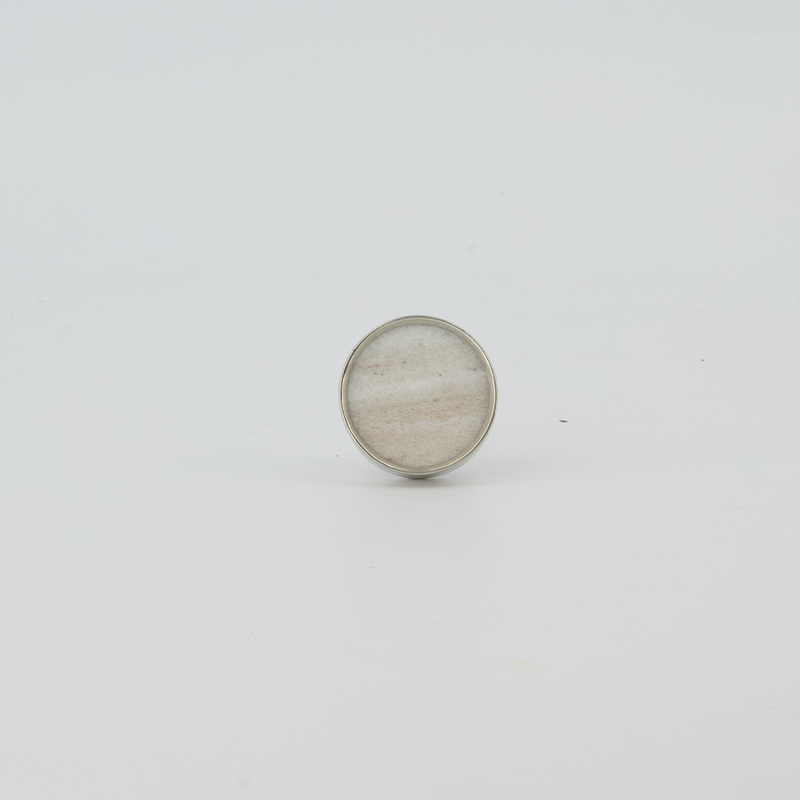 Marble Stone Door Knob With Silver Frame (4156-DM2435-00)