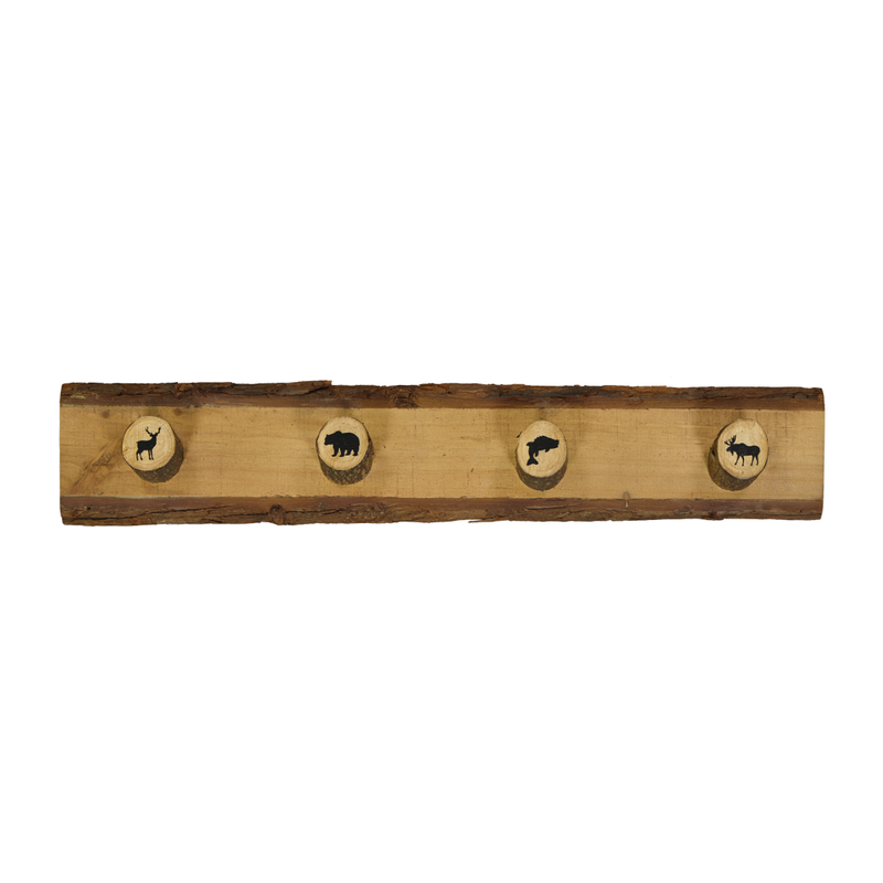 Mathew Wooden Rack With 4 Animal Hooks (9044-GM4484-00)