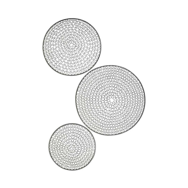 Metal Loop Pattern Wall Decor - Set of 3 (7321-EM1920-BX)