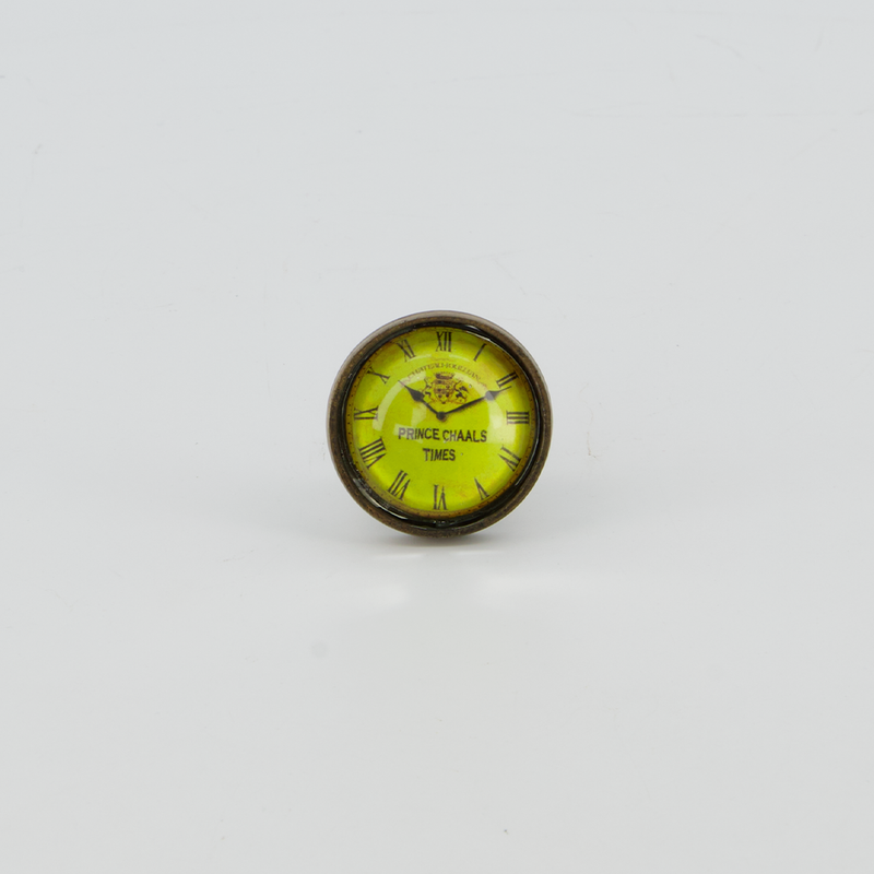 Metal & Glass Door Knob - Roman Numerals Clock  (4156-HM9641-00)
