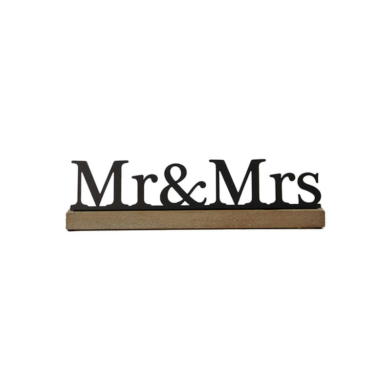"Mr & Mrs" Metal & Wood Table Decor (7808-EM0598-00)
