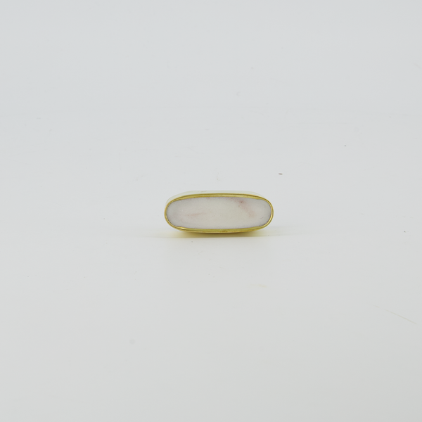 Oblong Stone Brass Knob - White / Gold (4156-GM4112-00)