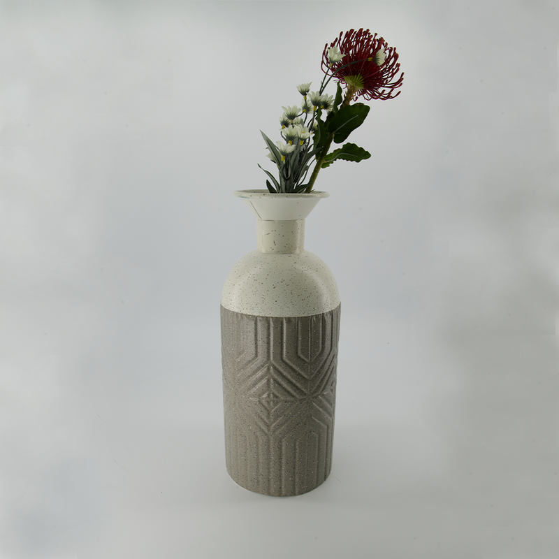 Speckled & Embossed Metal Vase - Small (7808-HM8312-0S)