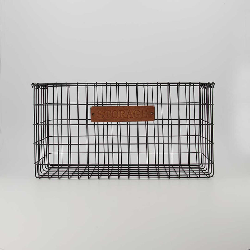 "Storage" Metal Wire Basket - Set of 2 (7168-GM3870-S2)