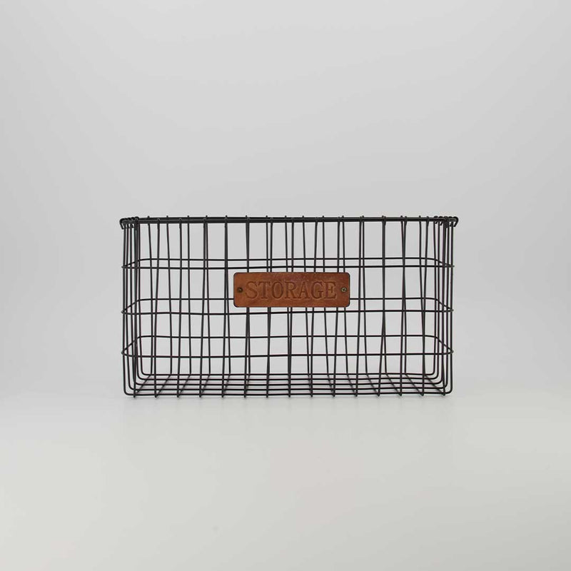 "Storage" Metal Wire Basket - Set of 2 (7168-GM3870-S2)