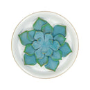 Teal Succulent On Plate (7399-EM0961-00)