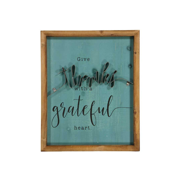 "Thanks & Grateful" Wall Decor (7399-EM0962-00)