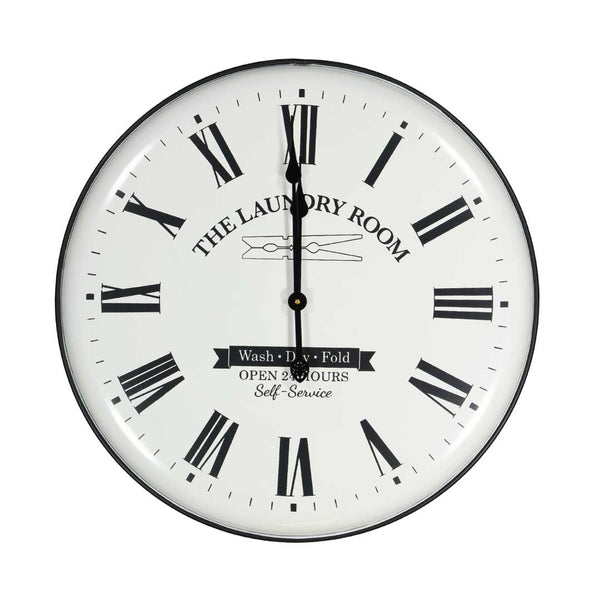 "The Laundry Room" Wall Clock (7199-EM1056-CK)