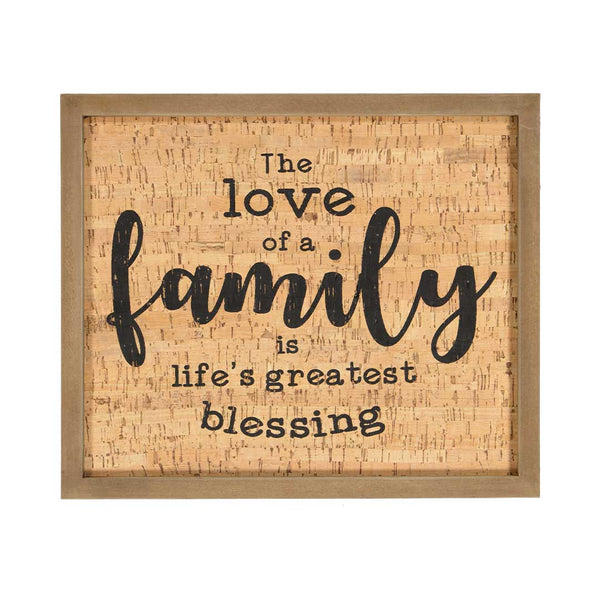 "The Love Of A Family" Cork Wall Plaque (9044-DM6778-00)
