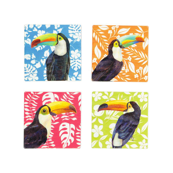 Toco Toucan Ceramic Coasters - Set of 4 (9044-GM4493-S4)