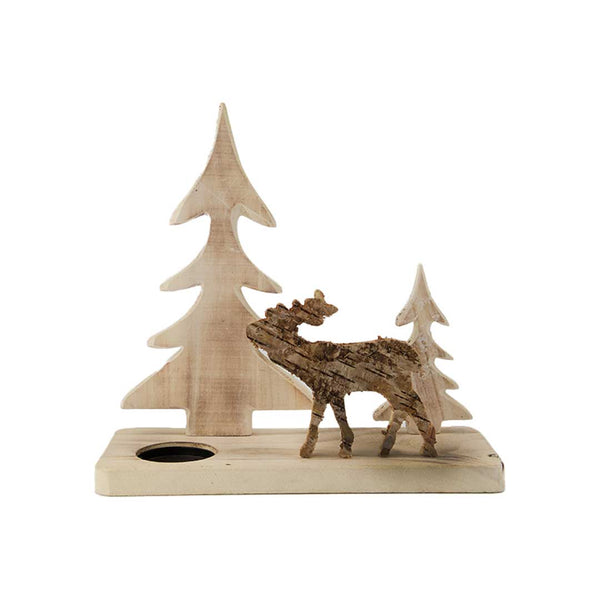 Tree and Reindeer Candle Holder (M177-500241-00)