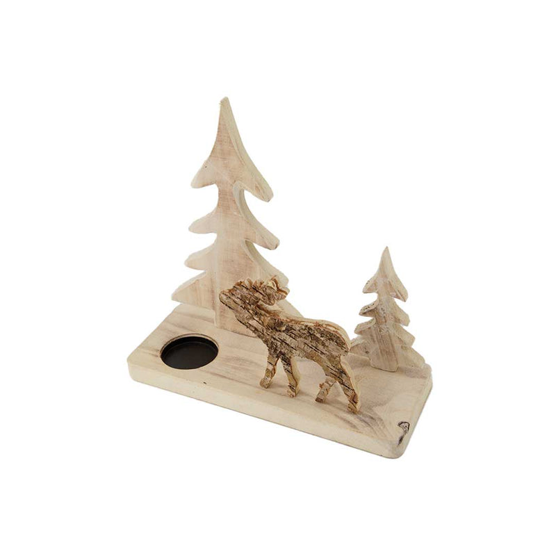 Tree and Reindeer Candle Holder (M177-500241-00)