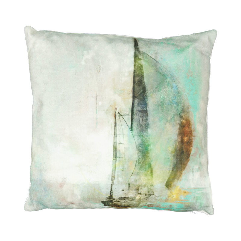 Cushion - Two Sailboat Printed (1134-PI9027-HM)