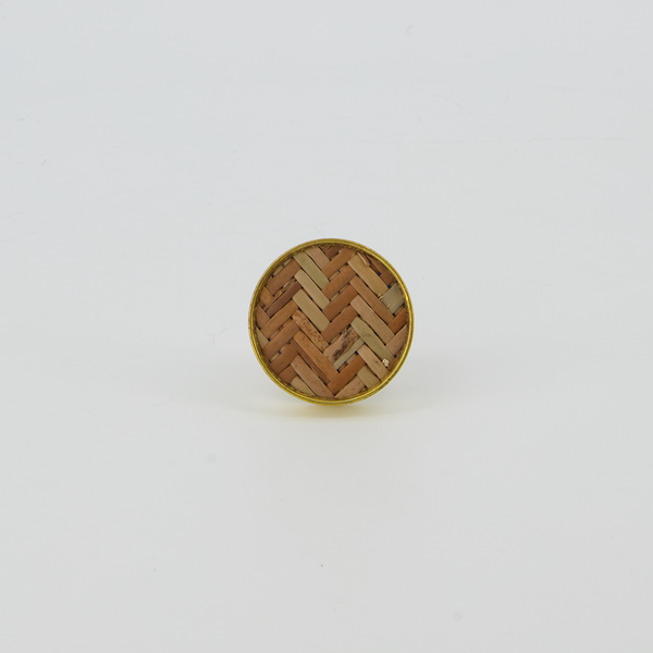 Wood & Brass Door Knob (4156-HM9635-00)