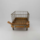 Wooden Wheelbarrow With Iron Wire Basket (9044-GM4478-00)