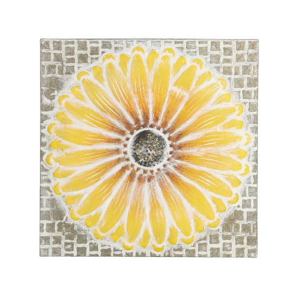 Yellow Daisy Square Mosaic Decor (7890-HM8087-00)