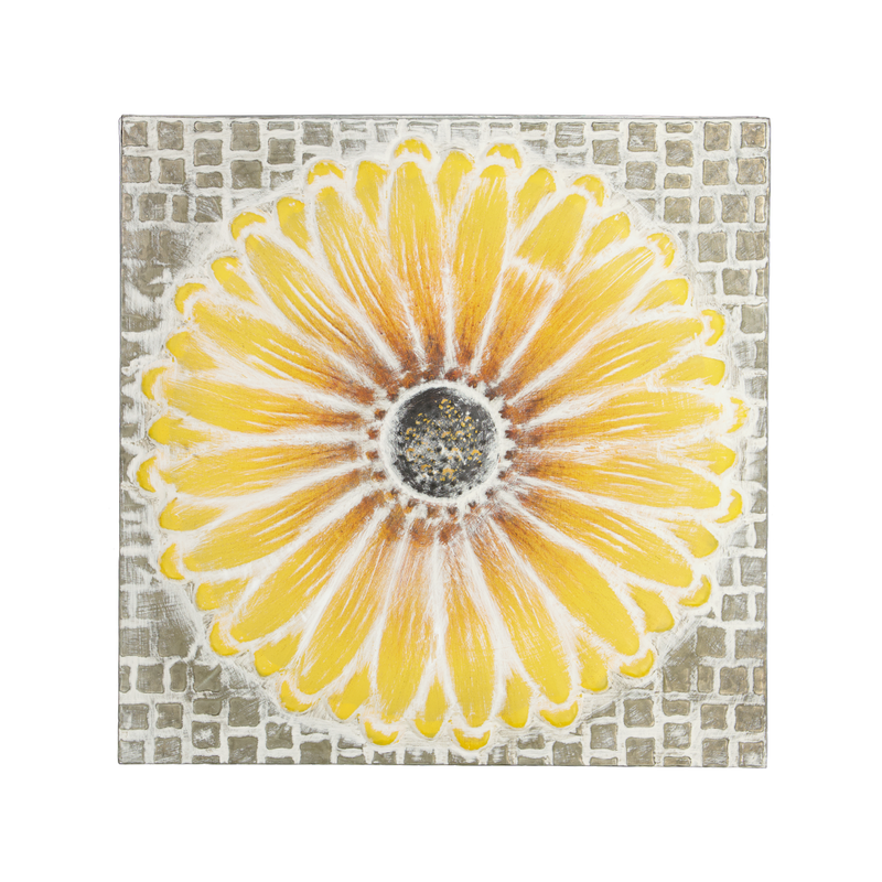 Yellow Daisy Square Mosaic Decor (7890-HM8087-00)