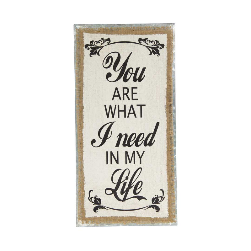 "You are ..." Jute On Galvanized Zinc Wall Decor (9277-DM1674-00)